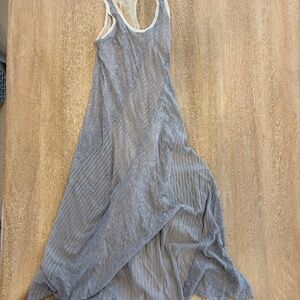 Athleta Gray Racerback Maxi Dress – Mixed Knit Panel – Size Small